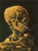 Skull with cigarette